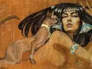 «Картинки на телефон "Девушка с егиетской кошкой."»