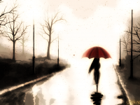 Красный зонт.Начало волшебной истории